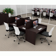 Bureau de call center version double 5 personnes avec poste pour superviseur. - Wenge, 5 places