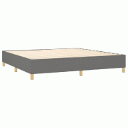 Décoshop26 - Sommier à lattes sur pieds cadre de lit 200x200 cm tissu gris foncé TDL0207116 - gris 3001164188006