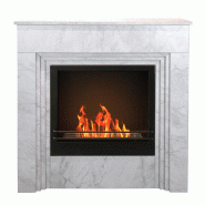 Divina Fire Cheminée au bioéthanol au sol BELLINI en bois effet Marbre Blanc Made in Italy L96 x P35 x H96 - blanc 8056157806301