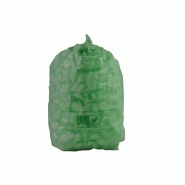 ECOLOMIQUE - 10 Pcs - Sac poubelle vert - 130 L, 820 mm x 1150 mm - vert Bagasse 210SPBIO130