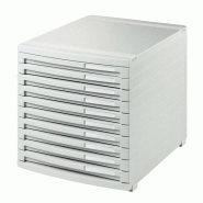 HAN Module de classement CONTUR, 10 tiroirs bas, en PS, coloris gris clair - 1510-11