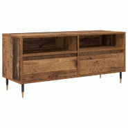 Helloshop26 - Meuble TV avec tiroir style contemporain rangement efficace 100 x 34,5 x 44,5 cm en bois ancien 02_0052742 - métal 3000237569179