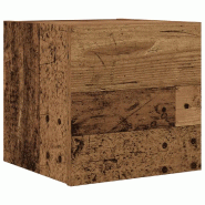 Helloshop26 - Meuble TV mural vintage pratique rangement 30,5 x 30 x 30 cm en bois d'ingénierie vieux bois 02_0050880 - Bois massif 3000236618236