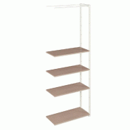 Suite structure Cage blanc 88x40x240cm 4 tablettes noyer