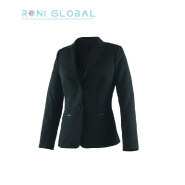 Veste de service noire femme doublée - Coupe slim fit, polyester, 3 poches - AMANDE ROBUR_0