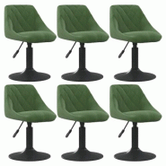 VidaXL Chaises pivotantes à manger lot de 6 vert foncé velours Modèle Jordane - 3088805XL