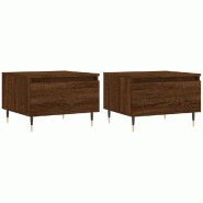 VidaXL Tables basses 2 pcs chêne marron 50x46x35 cm bois d'ingénierie Modèle Nova Minimal - 830859