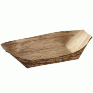 Barquette bateau feuille de Bambou couleur naturelle 20x12,5x5cm - par 1000