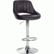 CLP Tabouret de bar Milet en similicuir Marron/Chrome - marron polyester 322414 CLP Tabouret de bar Milet en similicuir Marron/Chrome - marron polyester 322414
