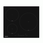 DAEWOO Table De Cuisson Induction 60cm 3 Feux 7200w Noir BH6ISF31BNM-FR - noir 8698902517959