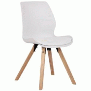 Décoshop26 - Chaise de salle à manger x1 design scandinave en plastique et PVC blanc et pieds en bois carrés clair 10_0002302 - blanc 3000250946117 Décoshop26 - Chaise de salle à manger x1 design scandinave en plastique et PVC blanc et pieds en bois carrés clair 10_0002302 - blanc 3000250946117
