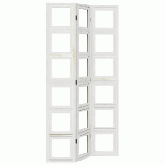 Décoshop26 - Paravent séparateur de pièce cloison porte photos 3 panneaux en bois de paulownia blanc vieilli DEC030748 - blanc 3000258099877