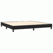 Décoshop26 - Sommier à lattes sur pieds cadre de lit 200x200 cm velours noir TDL0206989 - noir 3001013132693