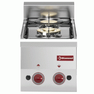 Diamond - Cuisinière 2 feux gaz -Top- - réf. G60/2F3T-N - gris inox AKS-G60/2F3T-N