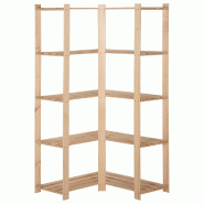 Helloshop26 - Étagère d'angle de rangement 5 niveaux organisateur de stockage étagère d'entrepôt cuisine salon sous-sol intérieur 02_0000624 - 3