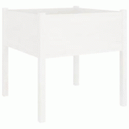 Helloshop26 - Jardinière bac lit surélevé plantes fleurs terrasse jardin 70 x 70 x 70 cm bois de pin massif blanc 02_0037833 - 3000217635115