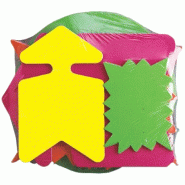 Lot de 25 étiquettes carton 780 g/m², forme flèche 16x24, coloris jaune/orange fluo - 3270240229258