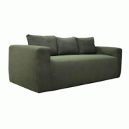 Oviala Business Oviala Canapé 3 places en tissu côtelé avec coussins vert - vert textile 114175 Oviala Business Oviala Canapé 3 places en tissu côtelé avec coussins vert - vert textile 114175