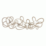 Porte-manteau mural Doodle 77x25 cm en fer beige avec boutons - Design moderne aux lignes entrelacées - Fabriqué en Italie - beige 8052691675755