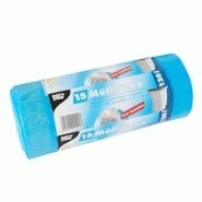 Starpak Sacs poubelle avec cordon de serrage, 120 L, bleu, 15 pièces - 14195 Starpak Sacs poubelle avec cordon de serrage, 120 L, bleu, 15 pièces - 14195