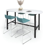 Table avec piètement métallique et repose-pieds intégré - PALMA