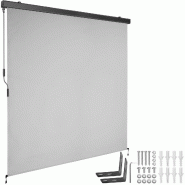 Tectake Store banne verticale ELOISE avec 2 supports muraux - 180 x 250 cm, gris clair - 406144 - gris polyester 406144