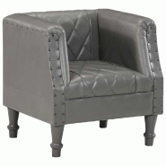 VidaXL Chaise cabriolet Gris Cuir véritable de chèvre Modèle Nerviane - 286618