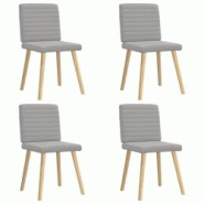 VidaXL Chaises à Manger Lot De 4 Gris Nuage Tissu - gris 8721158567284 VidaXL Chaises à Manger Lot De 4 Gris Nuage Tissu - gris 8721158567284
