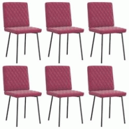 VidaXL Chaises à Manger Lot De 6 Rouge Bordeaux Velours - rouge 8721158569233 VidaXL Chaises à Manger Lot De 6 Rouge Bordeaux Velours - rouge 8721158569233