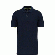 WK Designed To Work Polo DayToDay contrasté manches courtes homme Navy / Fluorescent Yellow XXL 65% Polyester | 35% Coton - XXL 3663938233338