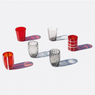 Zafferano Ensemble De 6 Verres Bicolores De La Collection Melting Pot En Verre Décoré - Rouge Et Gris - Safran - multicolore 8051827979293
