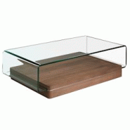 AC ANGEL CERDA Angel Cerdá Table basse rectangulaire en verre trempé et noyer 2004C 120 x 70 x 33 - transparent Bois manufacturé 8435631001812 AC ANGEL CERDA Angel Cerdá Table basse rectangulaire en verre trempé et noyer 2004C 120 x 70 x 33 - transparent Bois manufacturé 8435631001812