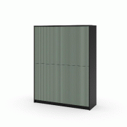 AQA Design Buffet haut BUDAPEST en mélamine noir/vert sauge L.115 P.38 H.150 MP03171 - multicolore Bois manufacturé MP03171