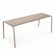 Banc d'intérieur en métal taupe, L 121 x l 52 x h 46 cm Oviala - gris acier 105806