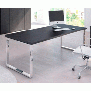 Bureau de direction pied cadre So Flora - 210 x 90 cm, Frêne Noir, Effet chromé_0