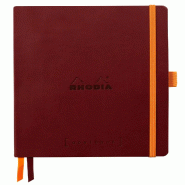 Carnet souple Goalbook Rhodiarama lie de vin A5, 240p./120 feuilles ivoire 90 g/m², dot grid - rouge 117800C