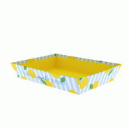 Corbeille carton rectangle Bonheur 26x20 - Corbeille carton rectangle Bonheur 26x20 -