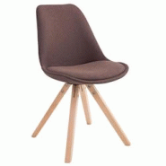 Décoshop26 - Chaise de salle à manger design scandinave en tissu marron et pieds en bois clair forme carré 10_0003456 - marron 3000251588507 Décoshop26 - Chaise de salle à manger design scandinave en tissu marron et pieds en bois clair forme carré 10_0003456 - marron 3000251588507