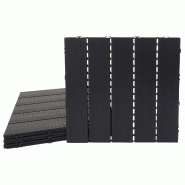 Décoshop26 - Dalles de sol wpc clipsables effet bois 3d anthracite 50x50 cm lot de 4 = 1 m² pour balcon et terrasse 04_0010816 - Bois massif 3000268