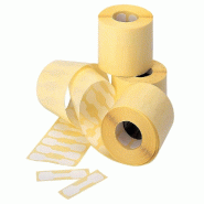 Etiquette bijoux - haltère blanc 50x12mm - par 1000 - spécial bijouteries