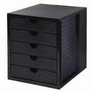 HAN Module de classement SYSTEMBOX, 5 tiroirs, en PS, coloris noir - noir 1450-13