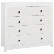 Helloshop26 - Armoire latérale pratique blanc 100 x 40 x 90 cm rangement spacieux style rustique en bois de pin massif blanc 02_0048461 - blanc Bois