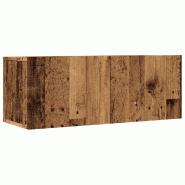 Helloshop26 - Lot de 2 meubles TV muraux design pratique rangement 80 x 30 x 30 cm en bois d'ingénierie vieux bois 02_0051004 - Bois massif 300023669