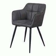 Helloshop26 - Lot de 4 chaises de salle à manger moderne design robuste 81 x 57 x 53 cm gris foncé noir - noir acier 3000224879502