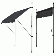 Helloshop26 - Store banne téléscopique acier polyester 400 x 120 x 200-300 cm noir 03_0008347 - noir acier 3001927482723 Helloshop26 - Store banne téléscopique acier polyester 400 x 120 x 200-300 cm noir 03_0008347 - noir acier 3001927482723