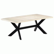 Helloshop26 - Table de salon salle à manger design blanc 200 cm bois manguier massif 0902300 - blanc Bois massif 3000124361305