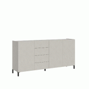 Itamoby Buffet Solaria Panneaux Écologiques L.174 P.40 H.84 cm 3 Portes 4 Tiroirs Pieds Réglables Made in Italy FSC - gris VEMA3ACSOLARI-CH