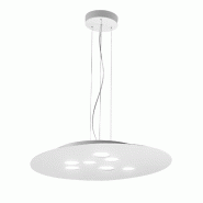 Lampe À Suspension Luna S 10Xgx53 Max 10X8W Blanc - Lumière Double Émission - Métal Et Aluminium - Gea Luce - Luminaire Design - blanc LUNA S - BIANCO Lampe À Suspension Luna S 10Xgx53 Max 10X8W Blanc - Lumière Double Émission - Métal Et Aluminium - Gea Luce - Luminaire Design - blanc LUNA S - BIANCO