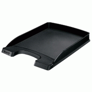 LEITZ Lot de 10 Corbeille à courrier Plus Slim A4, en polystyrène choc, coloris noir - noir 52370095