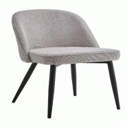 Mobiliara Lot de 2 Chaises Adèle Taupe  – Assise Mousse Haute Densité, Piètement Acier Époxy Dublin, Design Contemporain - marron polyester A06598/01